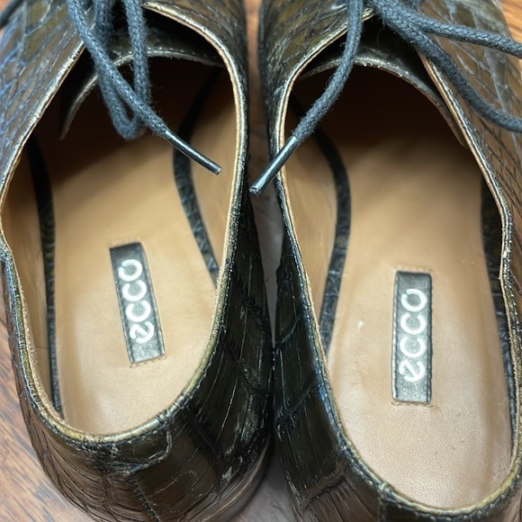 Ecco croc embossed leather pointed toe shoes - Picture 9 of 13